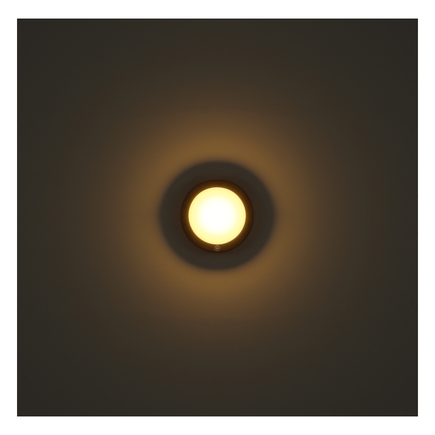 Globo - LED uppladdningsbar touch-vägglampa LED/1,2W/3,7V Ø 15 cm 1800 mAh svart