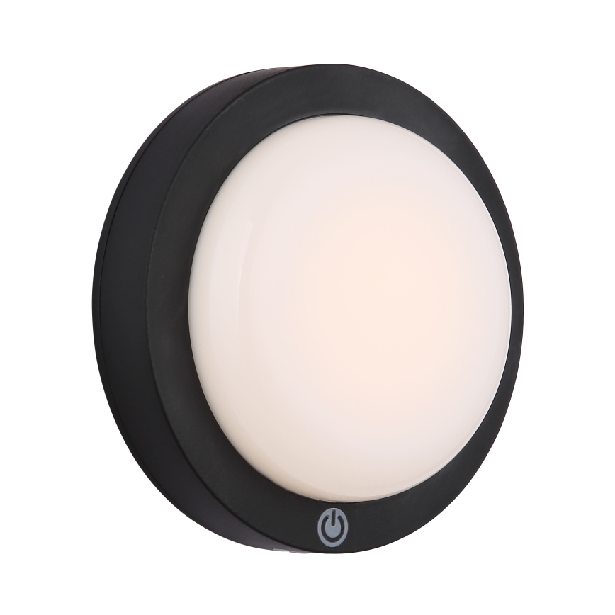 Globo - LED uppladdningsbar touch-vägglampa LED/1,2W/3,7V Ø 15 cm 1800 mAh svart