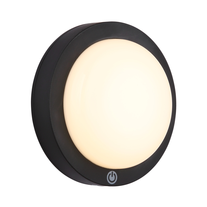 Globo - LED uppladdningsbar touch-vägglampa LED/1,2W/3,7V Ø 15 cm 1800 mAh svart