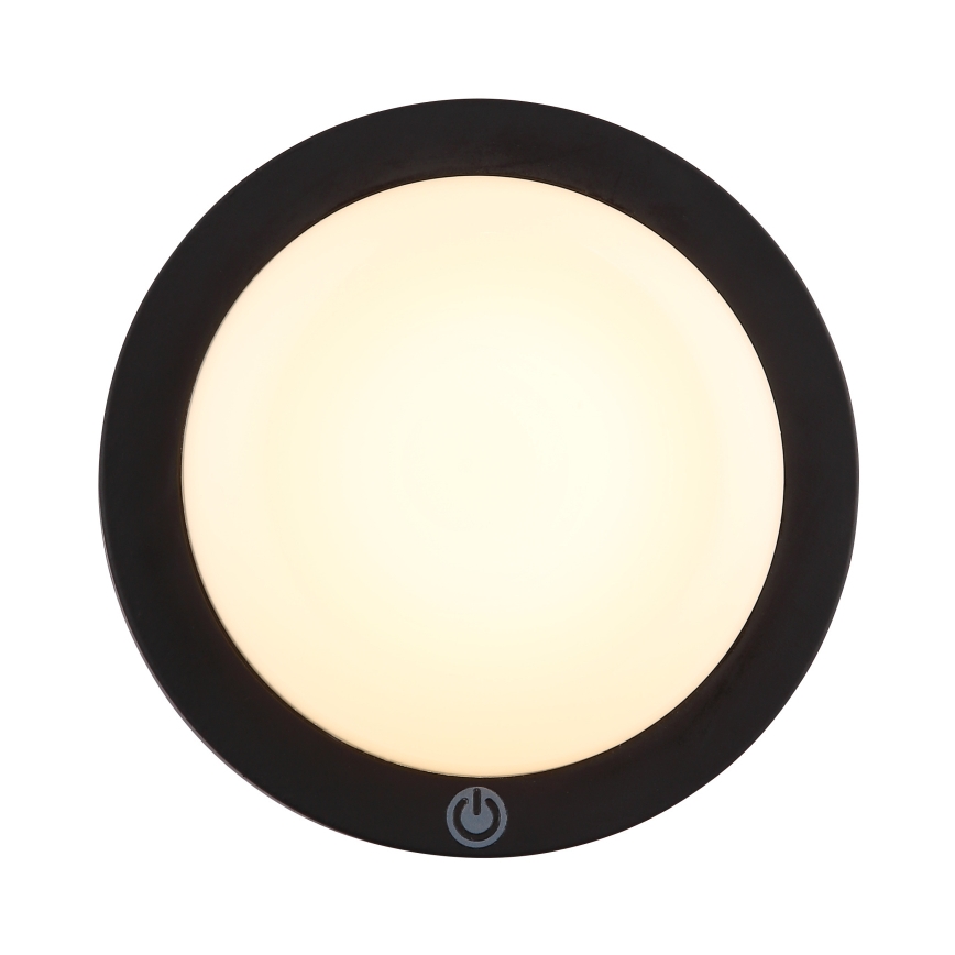 Globo - LED uppladdningsbar touch-vägglampa LED/1,2W/3,7V Ø 15 cm 1800 mAh svart