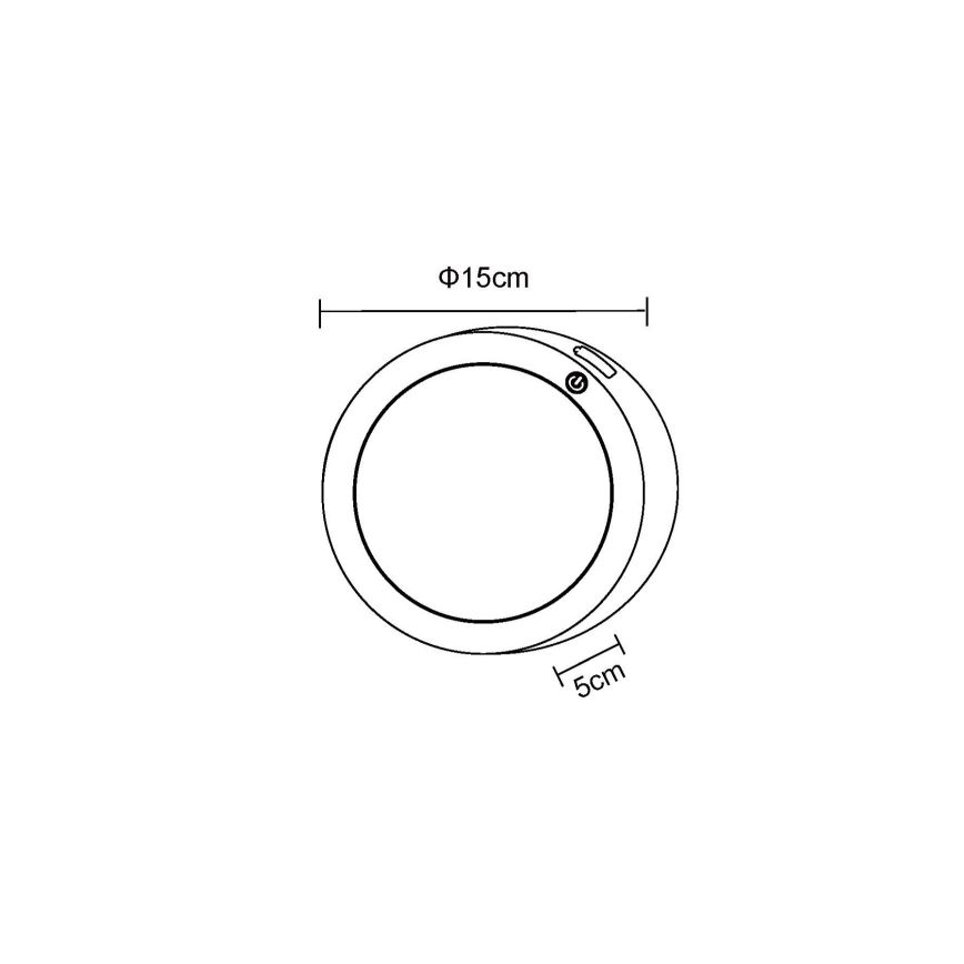Globo - LED uppladdningsbar touch-vägglampa LED/1,2W/3,7V Ø 15 cm 1800 mAh svart