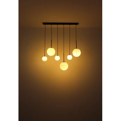 Globo - Ljuskrona med textilsladd 3xE27/9W/230V + 3xG9/5W