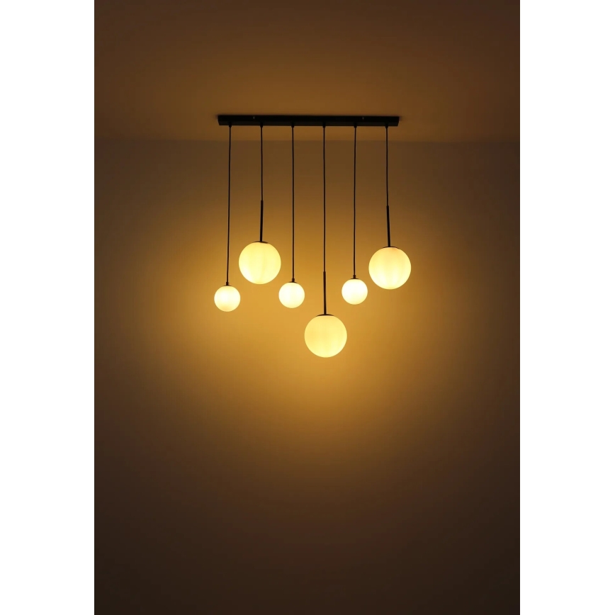 Globo - Ljuskrona med textilsladd 3xE27/9W/230V + 3xG9/5W