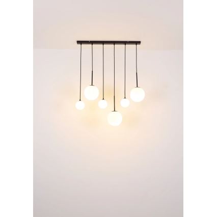 Globo - Ljuskrona med textilsladd 3xE27/9W/230V + 3xG9/5W