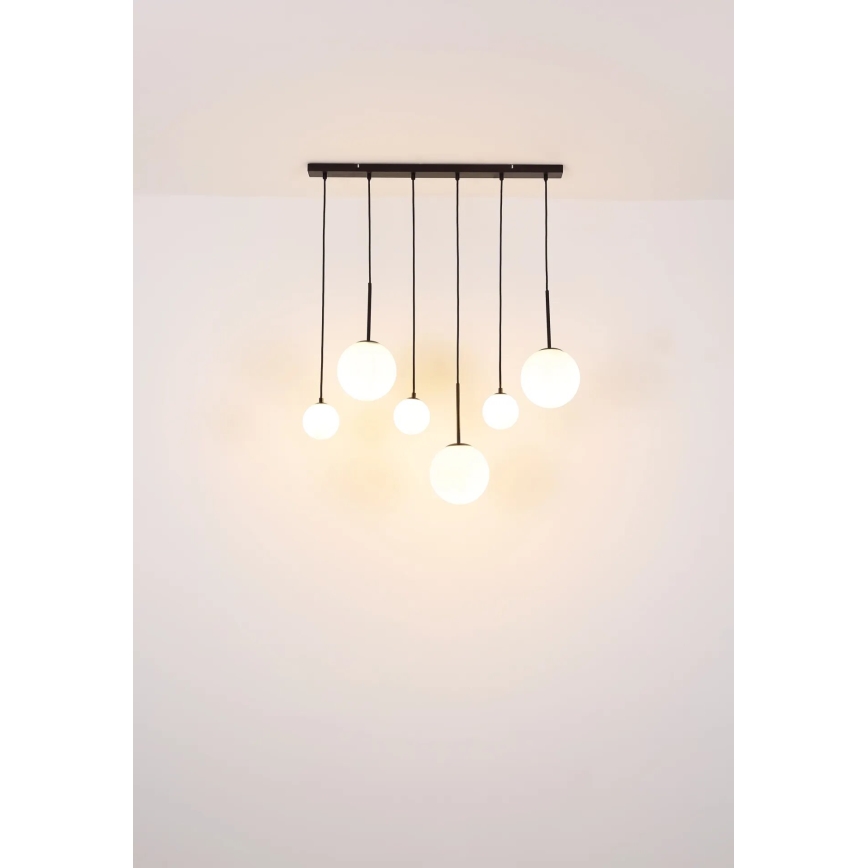 Globo - Ljuskrona med textilsladd 3xE27/9W/230V + 3xG9/5W