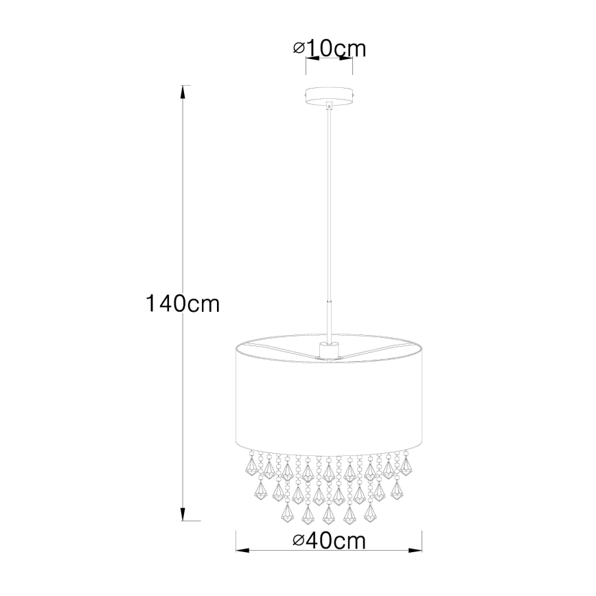 Globo - Ljuskrona med textilsladd 1xE27/60W/230V