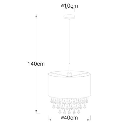 Globo - Ljuskrona med textilsladd 1xE27/60W/230V