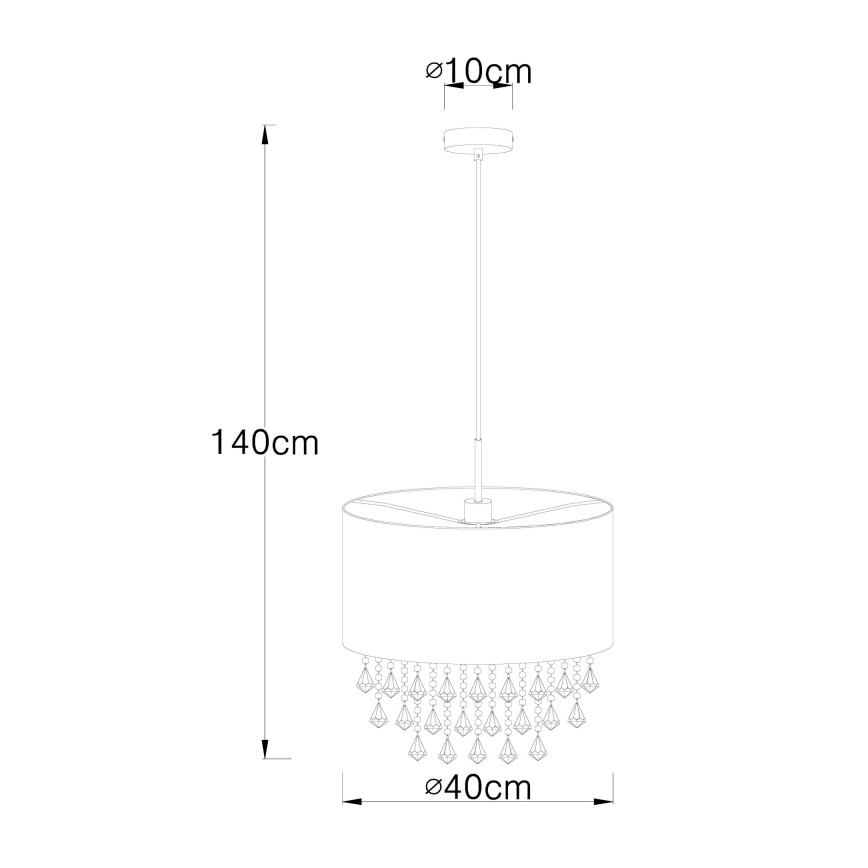 Globo - Ljuskrona med textilsladd 1xE27/60W/230V