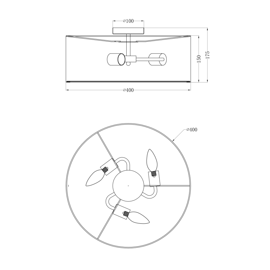 Globo 15190D - Takbelysning THEO 3xE14/40W/230V