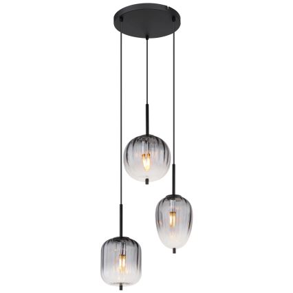 Globo - Ljuskrona med textilsladd 3xE14/40W/230V