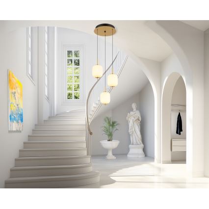 Globo - LED ljuskrona med textilsladd LED/20W/230V