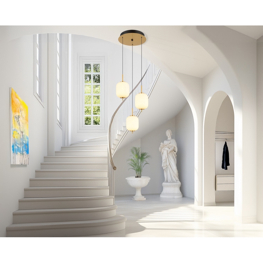Globo - LED ljuskrona med textilsladd LED/20W/230V