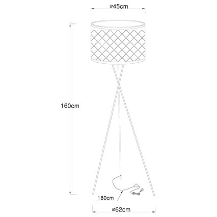 Globo 15229S1 - Golvlampa CLARKE 1xE27/60W/230V