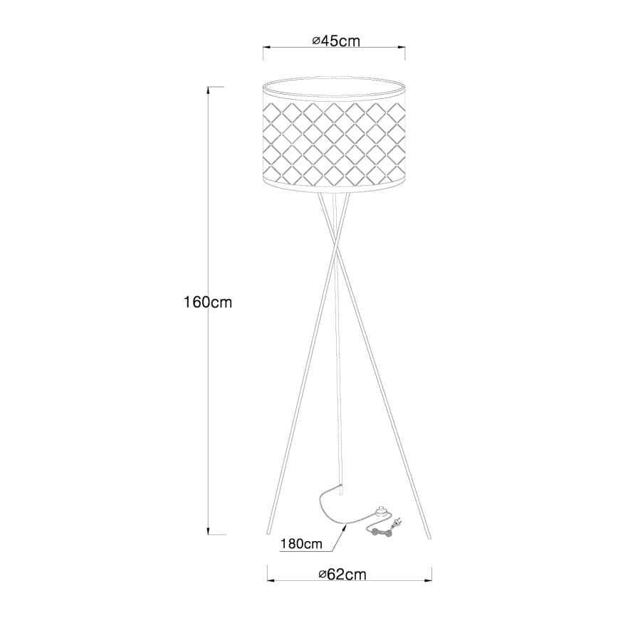 Globo 15229S1 - Golvlampa CLARKE 1xE27/60W/230V
