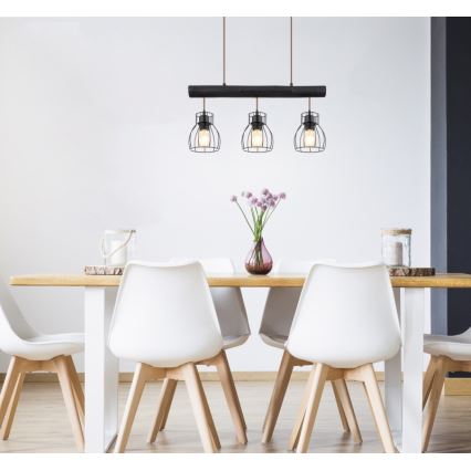 Globo - Ljusskrona med upphängningsrem  3xE27/60W/230V