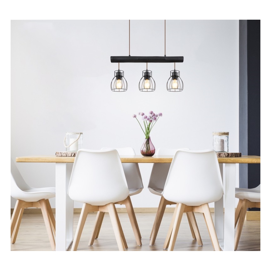 Globo - Ljusskrona med upphängningsrem  3xE27/60W/230V