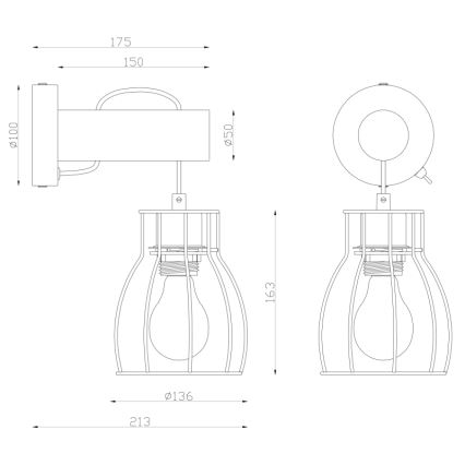 Globo 15326NW - Väggbelysning MINA 1xE27/40W/230V