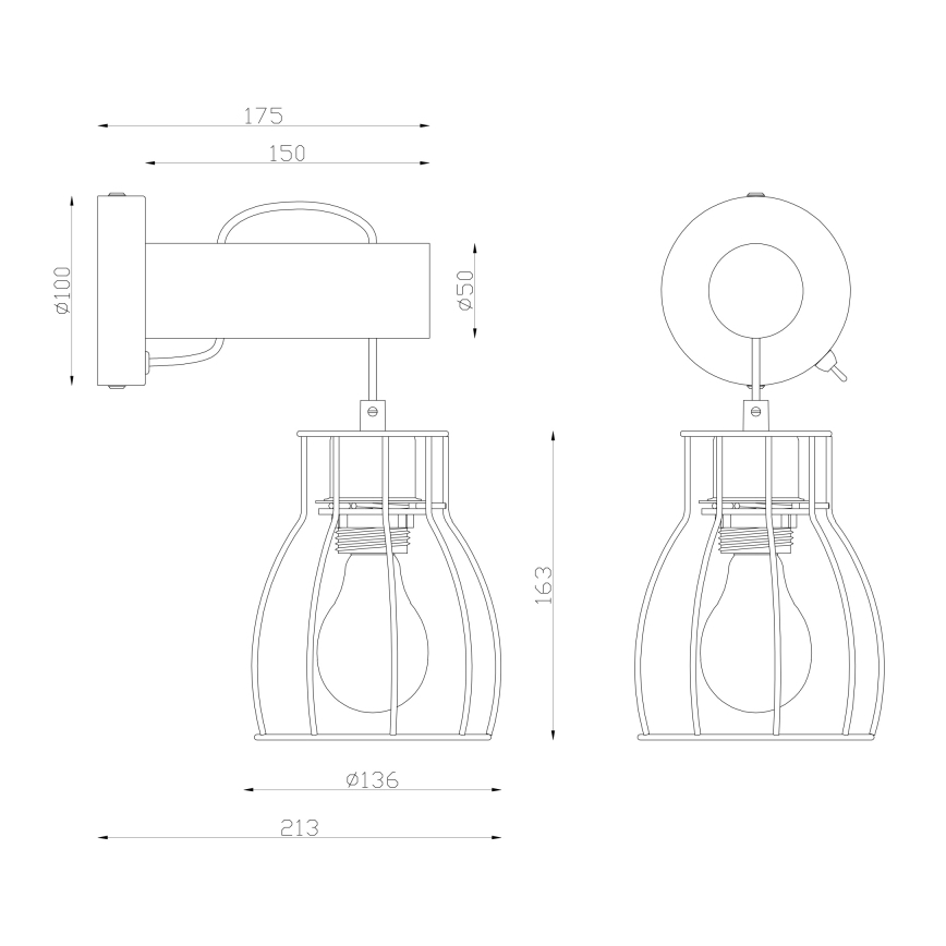 Globo 15326NW - Väggbelysning MINA 1xE27/40W/230V