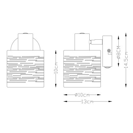 Globo 15342-1 - Väggbelysning TUNNO 1xE14/15W/230V