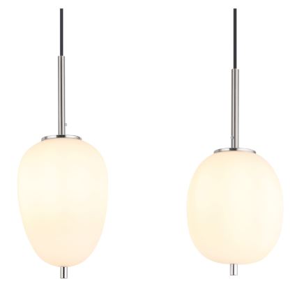 Globo - Ljuskrona med textilsladd 4xE14/40W/230V vit