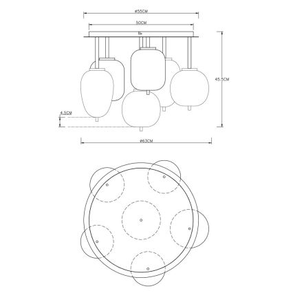 Globo - Taklampa 6xE14/40W/230V mässing