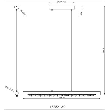 Globo 15354-20 - Dimbar LED-pendel på vajer FELICITAS LED/25W/230V beige