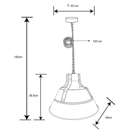 Globo 15366S - Ljuskrona med kedja GÜNTHER 1xE27/60W/230V