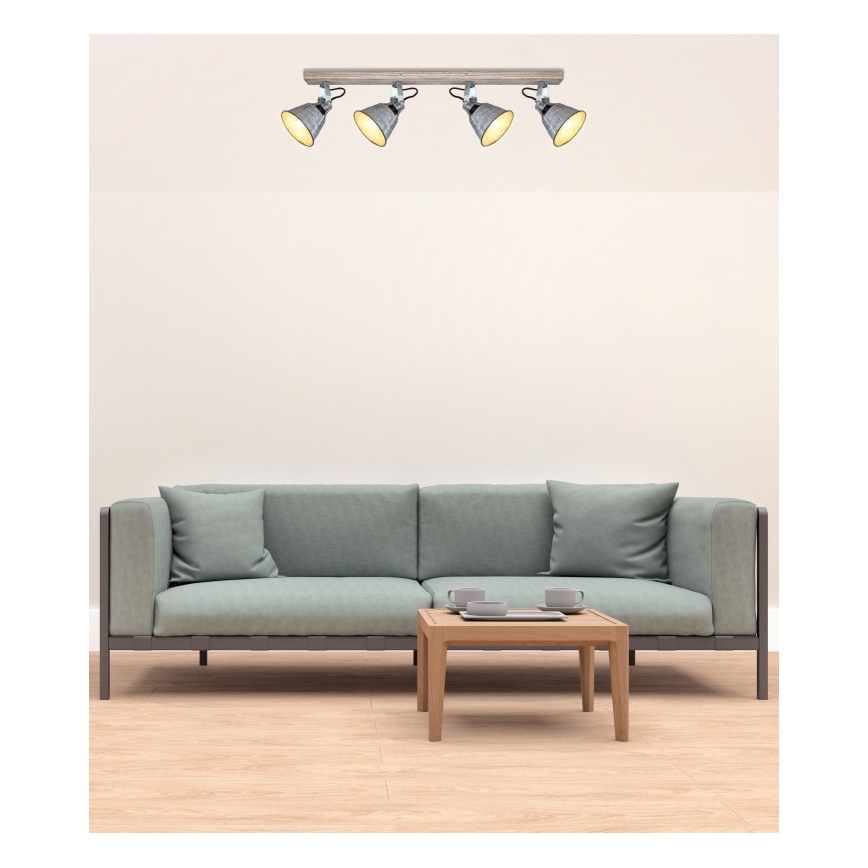 Globo - Spotlight 4xE27/60W/230V gran