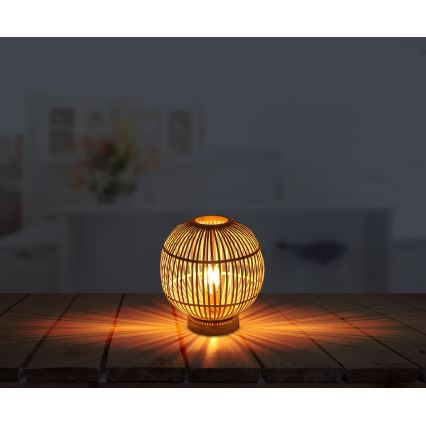 Globo - Bordslampa 1xE27/60W230V bambu