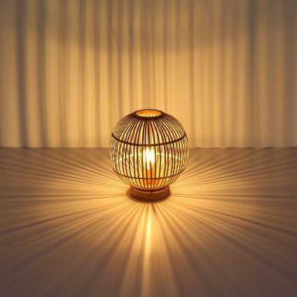 Globo - Bordslampa 1xE27/60W230V bambu