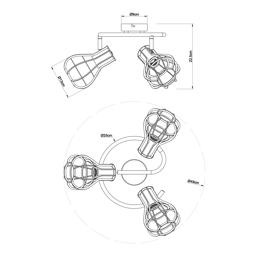 Globo 15388-3 - Spotlight CLASTRA 3xE27/40W/230V