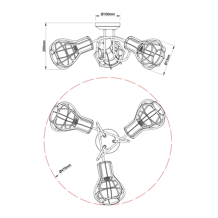 Globo - Spotbelysning 3xE27/40W/230V