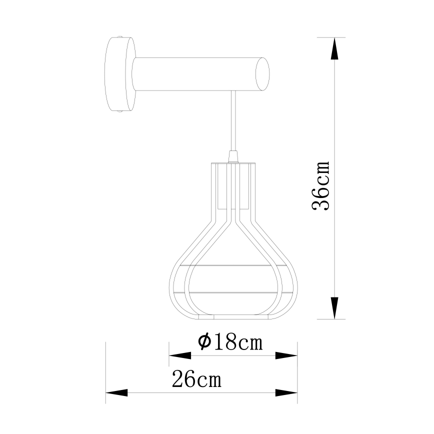 Globo 15388W - Väggbelysning CLASTRA 1xE27/60W/230V