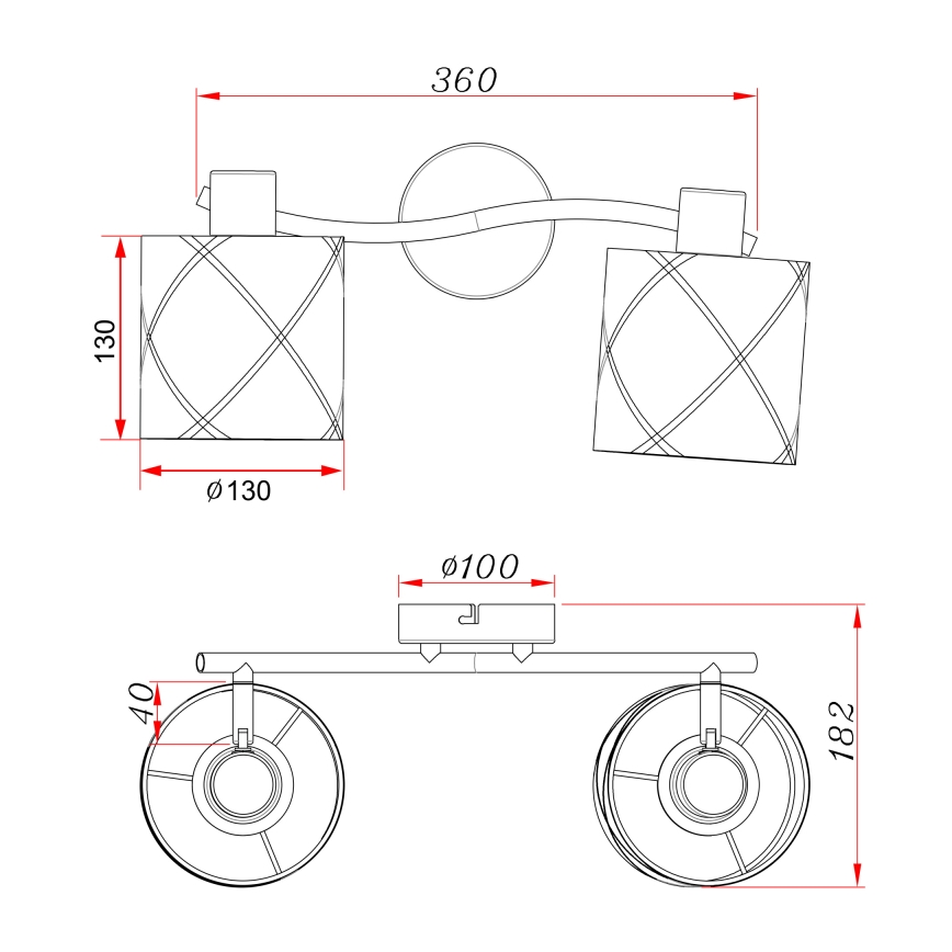 Globo - Spotlight  2xE27/25W/230V
