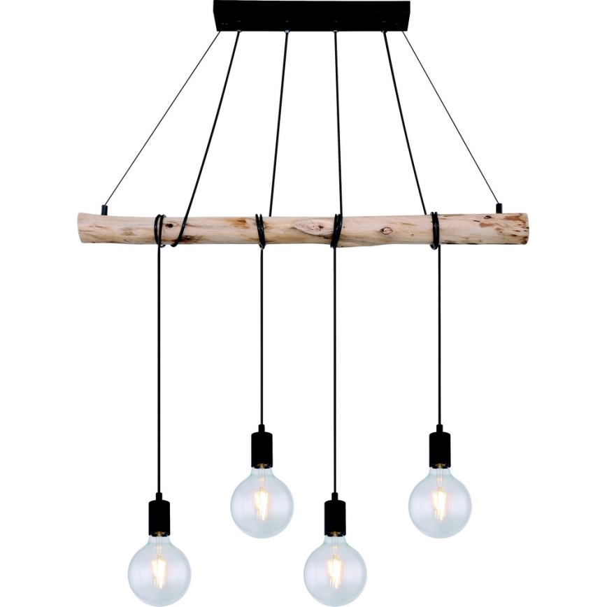 Globo 15439-4 - Ljuskrona med snöre AUSTON 4xE27/60W/230V