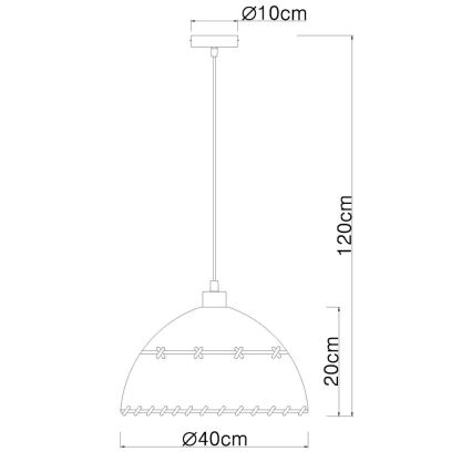 Globo 15442H1 - Ljuskrona med snöre REX 1xE27/60W/230V