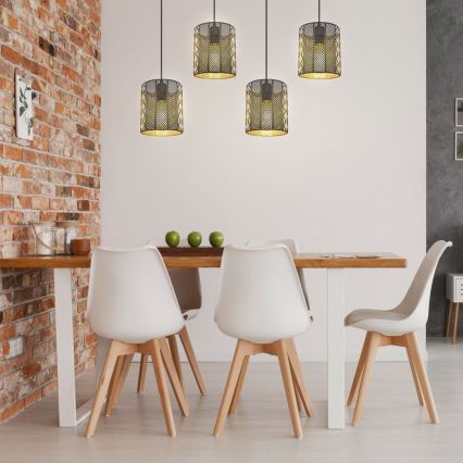 Globo - Taklampa 4xE27/60W/230V guld/svart