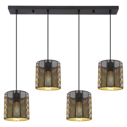 Globo - Taklampa 4xE27/60W/230V guld/svart