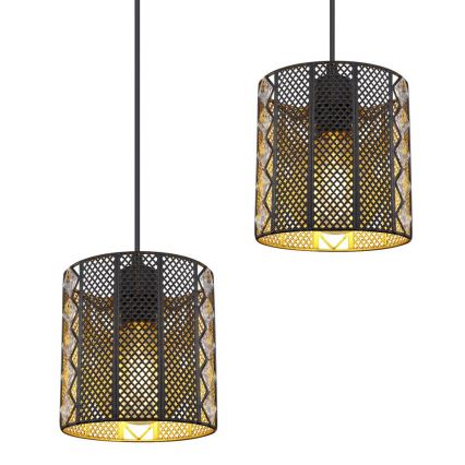 Globo - Taklampa 4xE27/60W/230V guld/svart