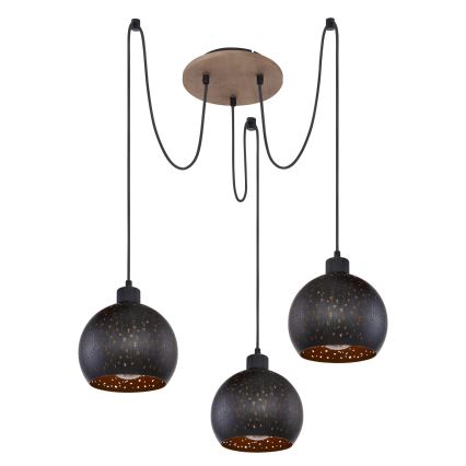 Globo - Ljuskrona med textilsladd 3xE27/40W/230V spindel