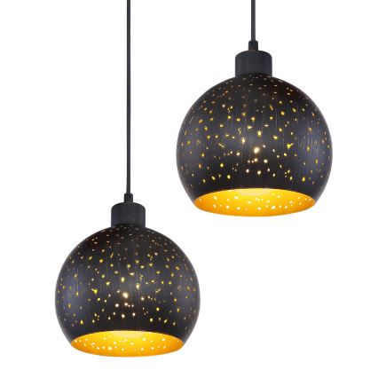 Globo - Ljuskrona med textilsladd 3xE27/40W/230V spindel