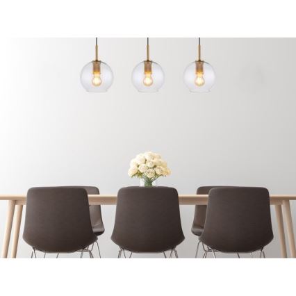 Globo - Ljuskrona med textilsladd 3xE27/60W/230V