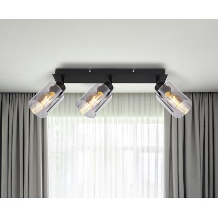 Globo - Spotlight 3xE27/15W/230V svart