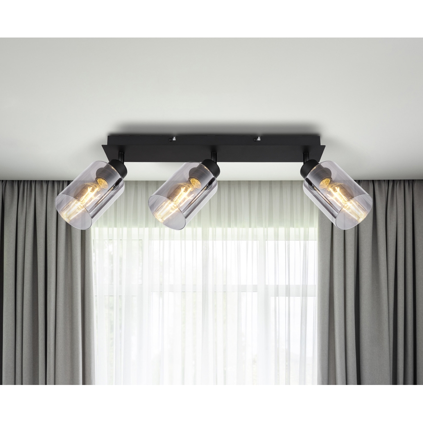 Globo - Spotlight 3xE27/15W/230V svart