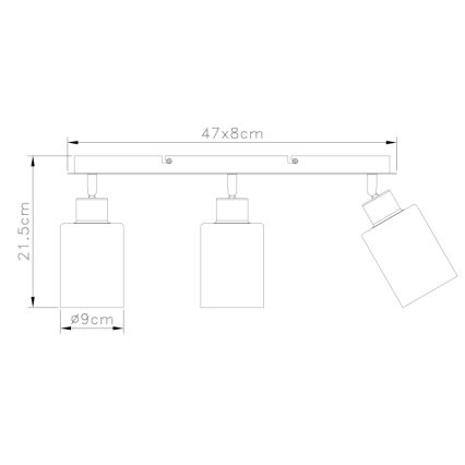 Globo - Spotlight 3xE27/15W/230V svart