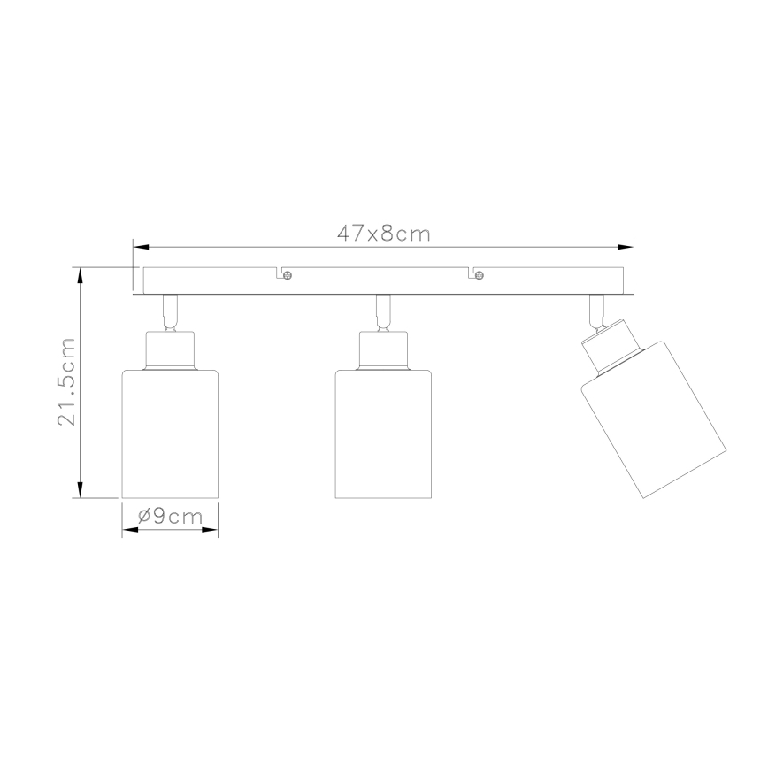 Globo - Spotlight 3xE27/15W/230V svart