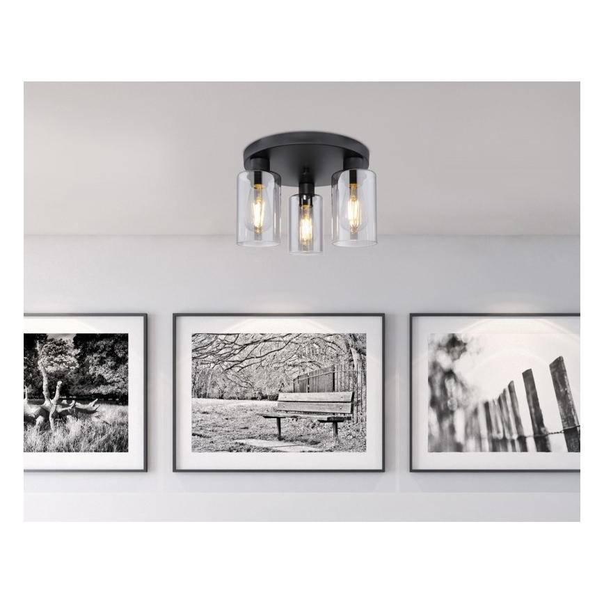 Globo - Taklampa 3xE27/60W/230V svart