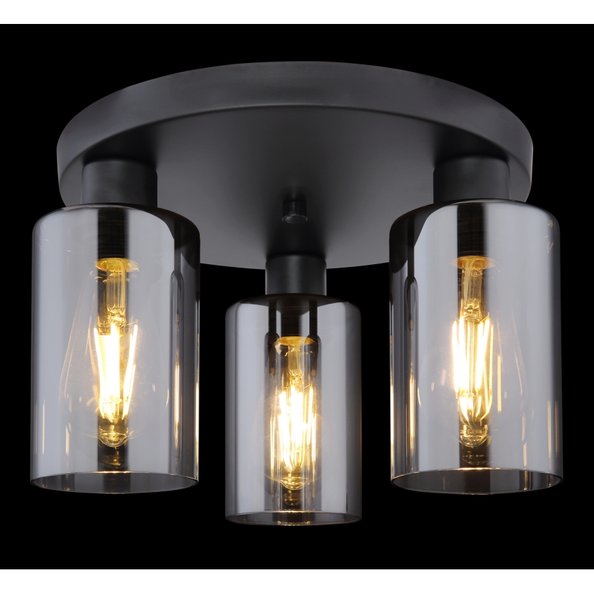 Globo - Taklampa 3xE27/60W/230V svart