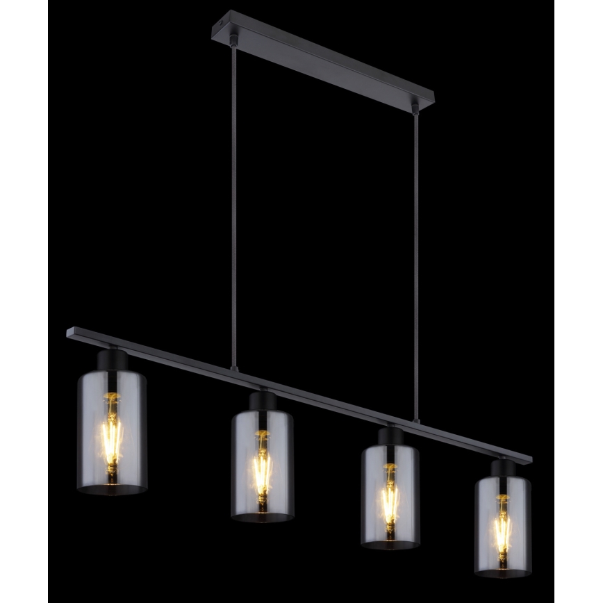 Globo - Ljuskrona med textilsladd 4xE27/60W/230V svart