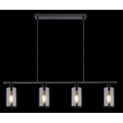 Globo - Ljuskrona med textilsladd 4xE27/60W/230V svart